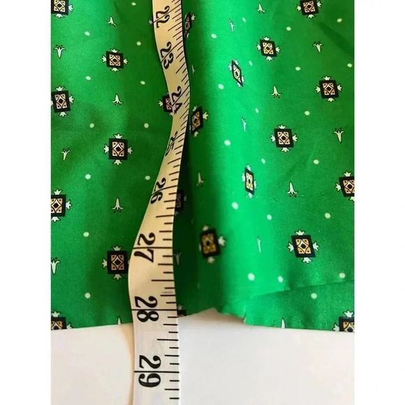 Vintage MCM inner visions green diamond print maxi skirt union made large - Picture 7 of 8